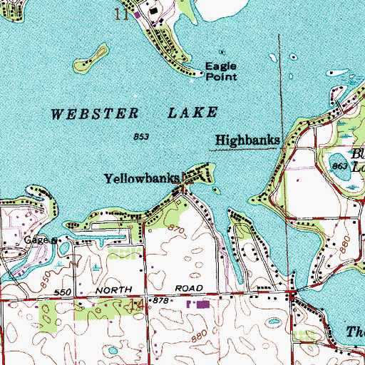 Topographic Map of Yellowbanks, IN