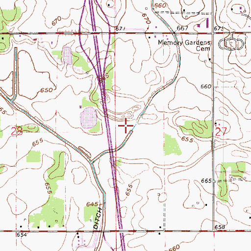 Topographic Map of Yeoman Ditch, IN