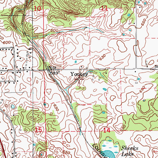 Topographic Map of Yockey, IN