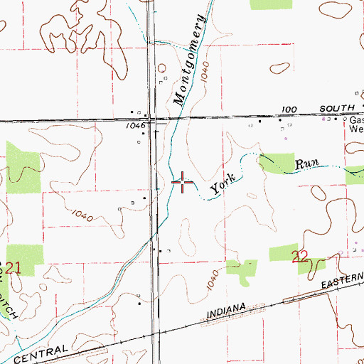 Topographic Map of York Run, IN