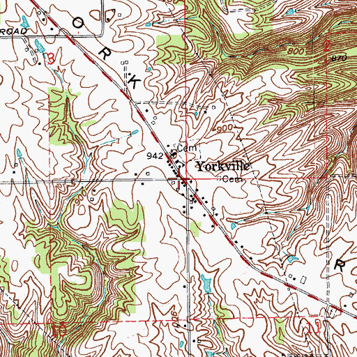 Topographic Map of Yorkville, IN