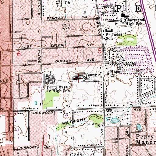 Topographic Map of Clinton Young Elementary School, IN