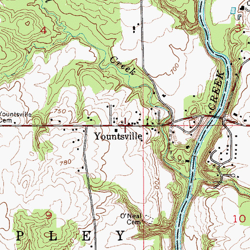 Topographic Map of Yountsville, IN