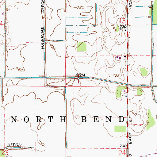 Topographic Map of Zechiel Arm, IN