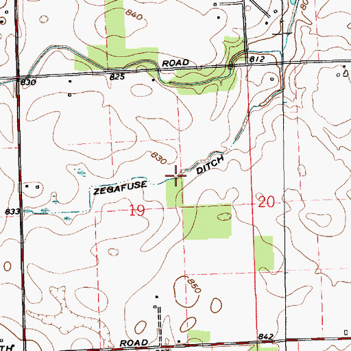 Topographic Map of Zegafuse Ditch, IN