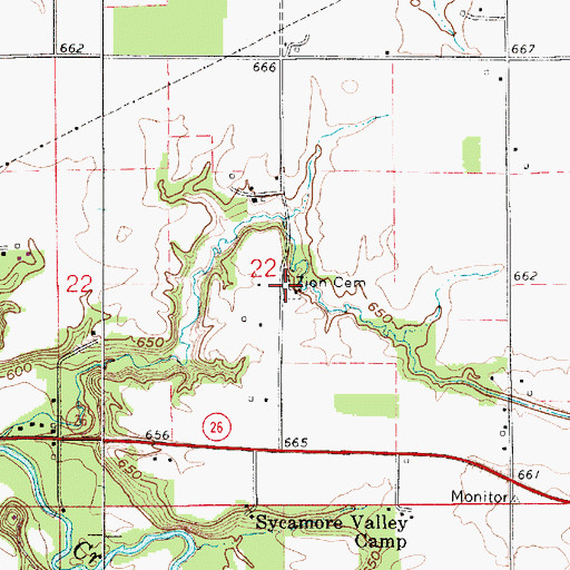 Topographic Map of Zion Cemetery, IN
