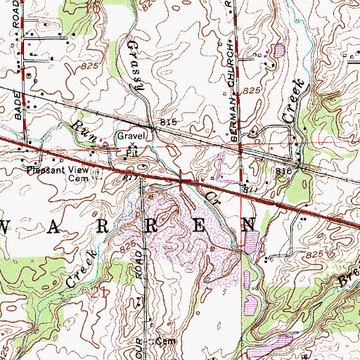 Topographic Map of Zion Creek, IN