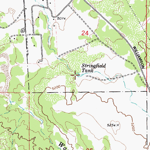Topographic Map of Stringfield Tank, AZ