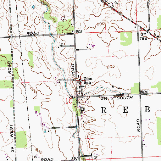 Topographic Map of Zion Lutheran School, IN
