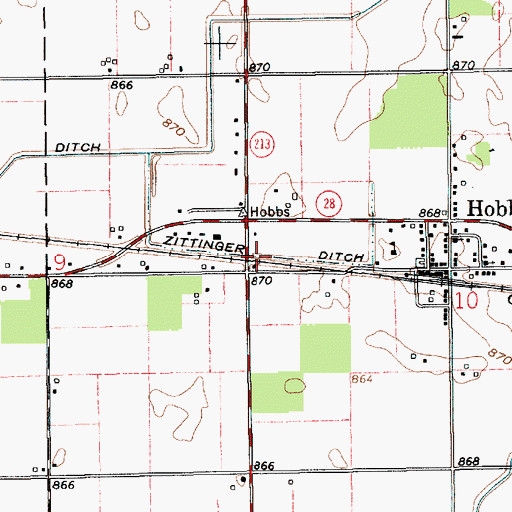 Topographic Map of Zittinger Ditch, IN