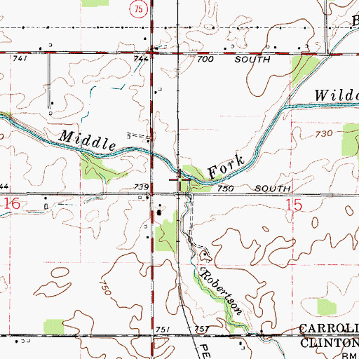 Topographic Map of Robinson Branch, IN