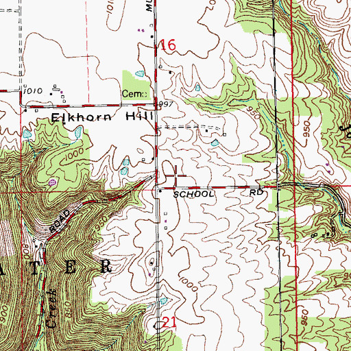 Topographic Map of Mount Carmel School, IN