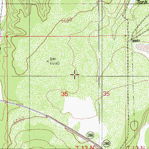 Topographic Map of Sitgreaves National Forest, AZ