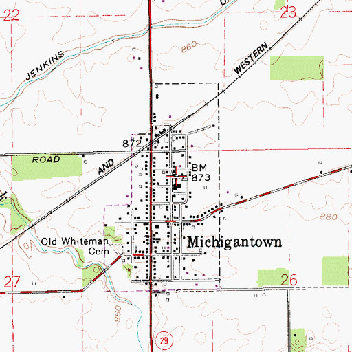 Topographic Map of Clinton Central Elementary School, IN