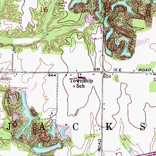 Topographic Map of Jackson Township Elementary School, IN