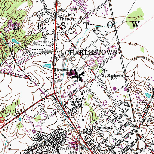 Topographic Map of Charlestown Senior High School, IN