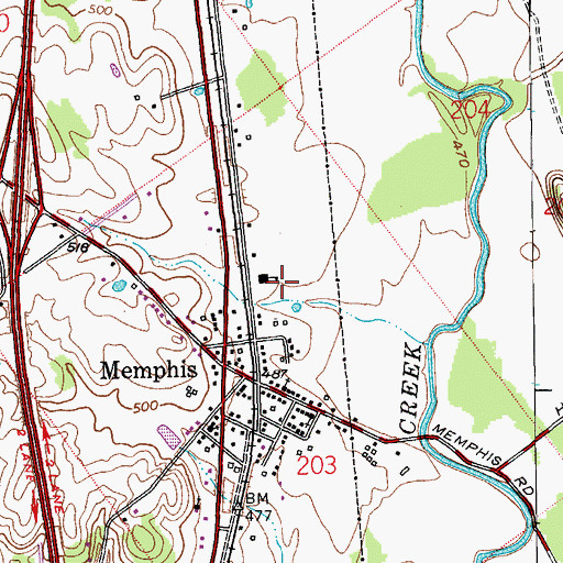 Topographic Map of Memphis Elementary School, IN