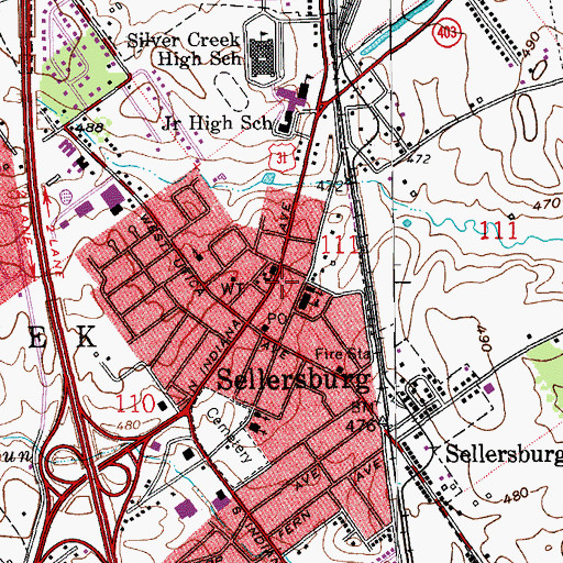 Topographic Map of Stout Elementary School, IN