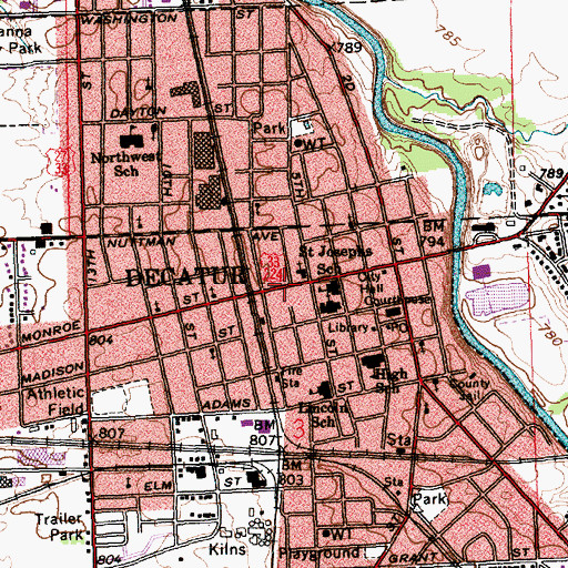 Topographic Map of Decatur, IN