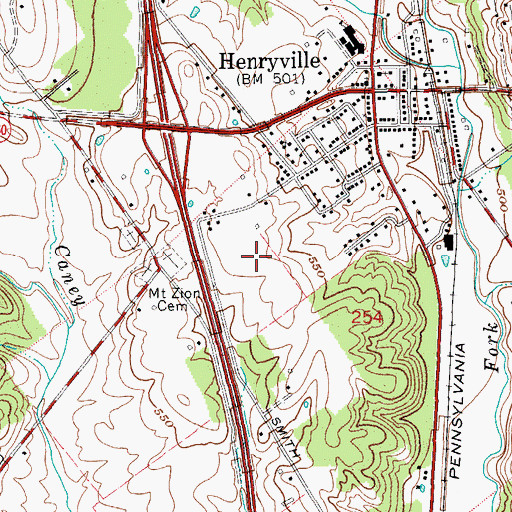 Topographic Map of Henryville Elementary School, IN
