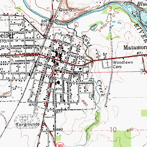 Topographic Map of Montpelier Elementary School, IN