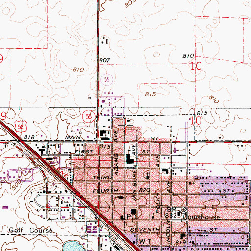Topographic Map of Sacred Heart School, IN