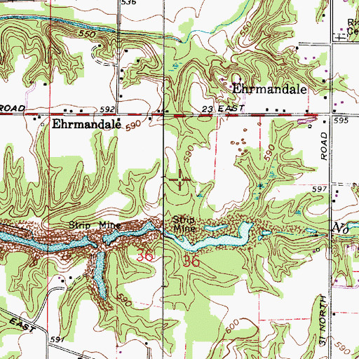 Topographic Map of Spring Lake, IN