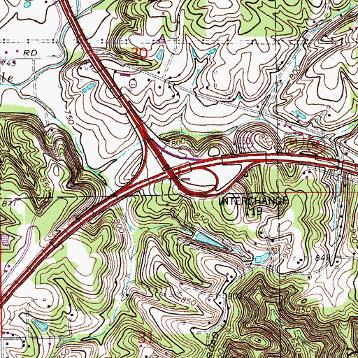 Topographic Map of Interchange 119, IN
