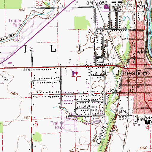 Topographic Map of Westview Elementary School, IN