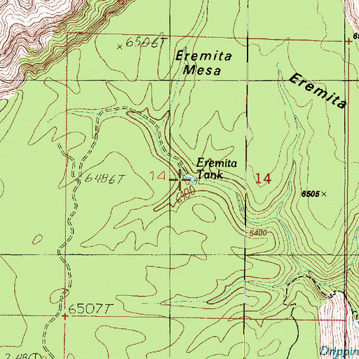 Topographic Map of Eremita Tank, AZ