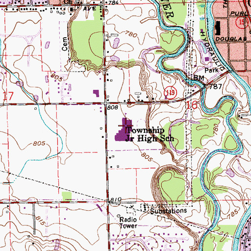 Topographic Map of Goshen Middle School, IN