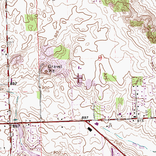 Topographic Map of Heritage Intermediate School, IN