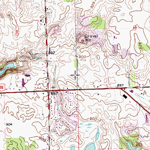 Topographic Map of Northridge High School, IN