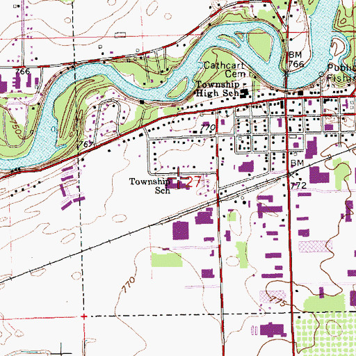 Topographic Map of Bristol Elementary School, IN