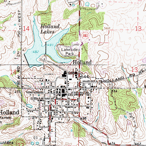 Topographic Map of Holland Elementary School, IN