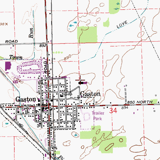 Topographic Map of Harrison Elementary School, IN