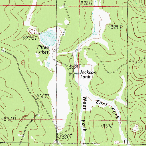 Topographic Map of Jackson Tank, AZ