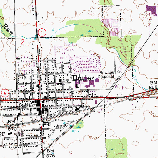 Topographic Map of Eastside Junior-Senior High School, IN
