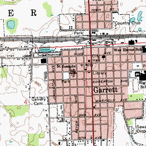 Topographic Map of Saint Joseph School, IN