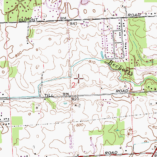 Topographic Map of Academie, IN