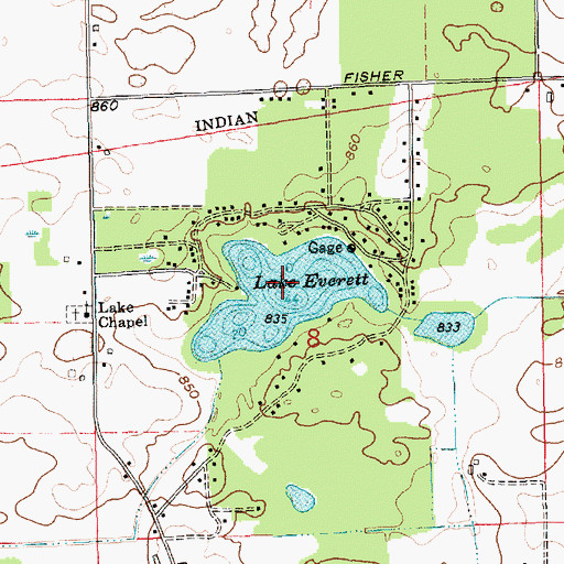 Topographic Map of Levert, IN