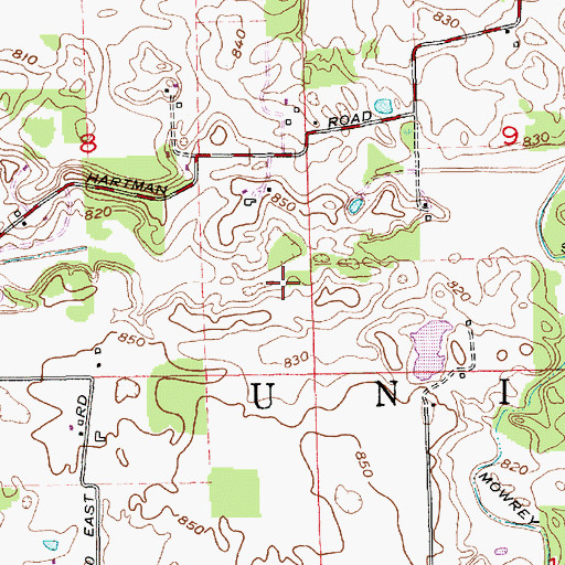 Topographic Map of Seeks Village Reserve (historical), IN