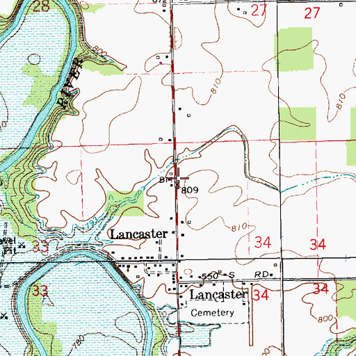 Topographic Map of River, IN