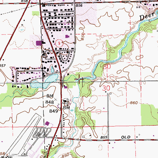 Topographic Map of Dry Fork Ditch, IN