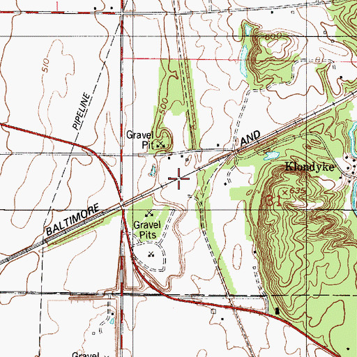 Topographic Map of West Melcher, IN
