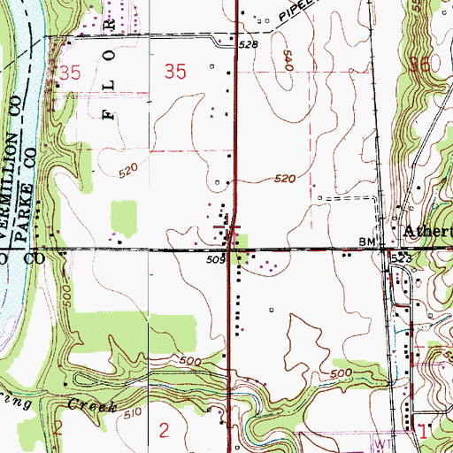 Topographic Map of West Atherton, IN