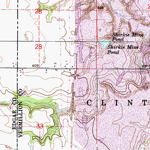 Topographic Map of Tighe, IN