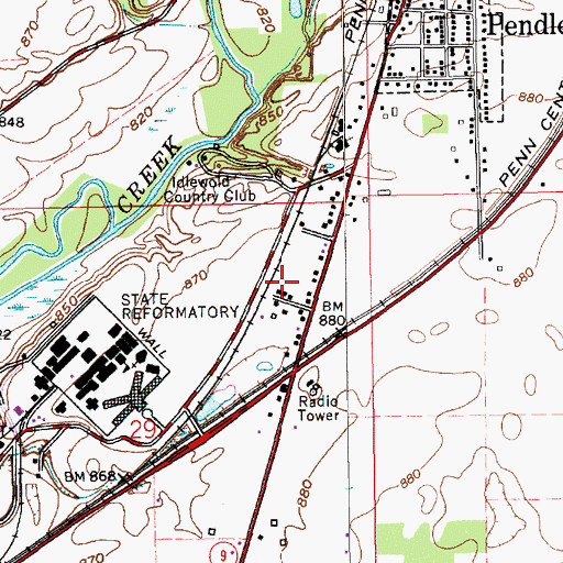 Topographic Map of Idlewold, IN
