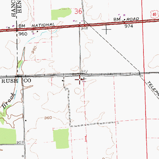 Topographic Map of Henry, IN