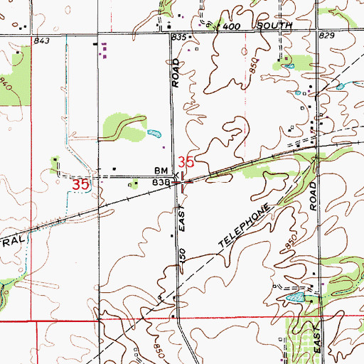 Topographic Map of North Belleville, IN